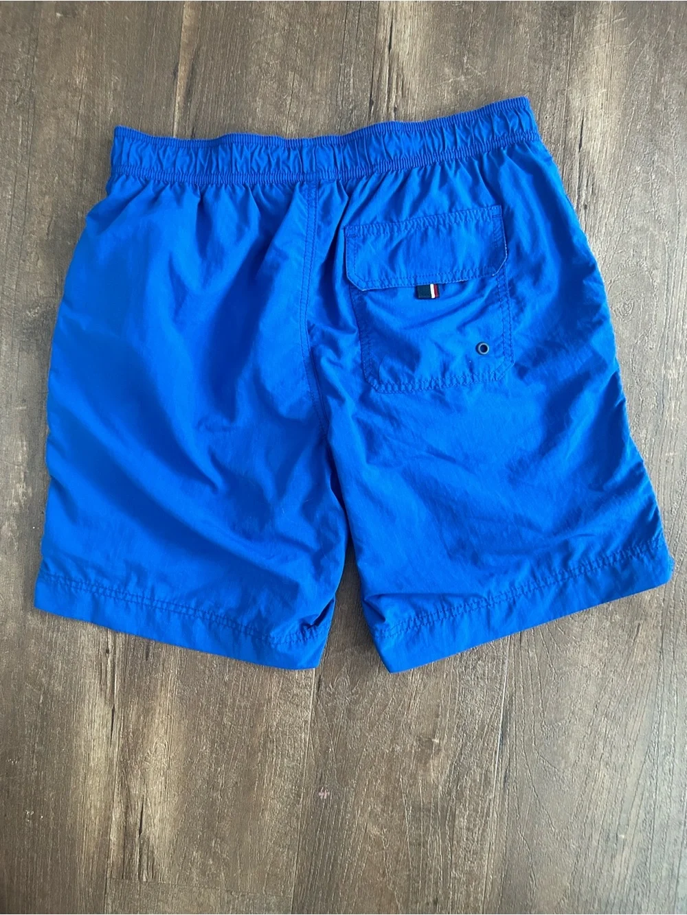 Tommy Hilfiger Blue Logo Americana Patriotic Lined Swim Trunks Men's Size Small